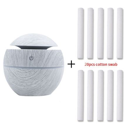 Mini USB Aroma Diffuser & Silent Humidifier – Wood Grain Essential Oil Mist Maker for Home, Bedroom, Hotel & Office