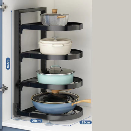 Multi-Layer Under-Sink Kitchen Pot Rack Storage Shelf