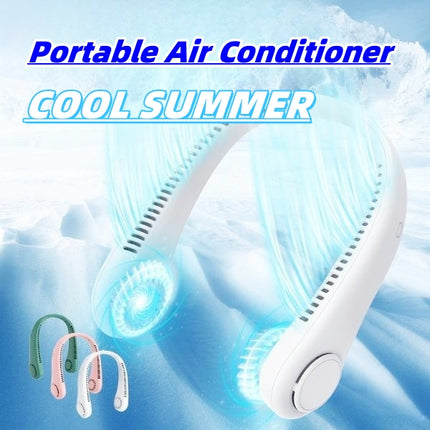 Rechargeable USB Bladeless Neck Fan – Portable Hands-Free Mini Fan for Travel, Sports & Outdoors