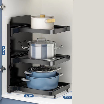 Multi-Layer Under-Sink Kitchen Pot Rack Storage Shelf