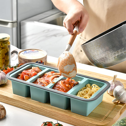 Silicone Compartment Lunch Box  Food Freezer Container