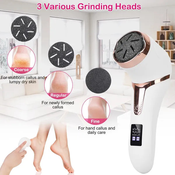 17Pcs Electric Foot Callus Remover With Vacuum Foot Grinder Rechargeable Foot File Dead Skin Pedicure Machine
