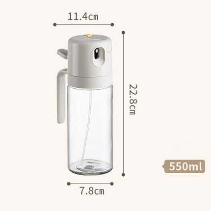 2-in-1 Oil Sprayer & Dispenser Bottle (550ml) – Cooking, Baking & BBQ Kitchen Tool
