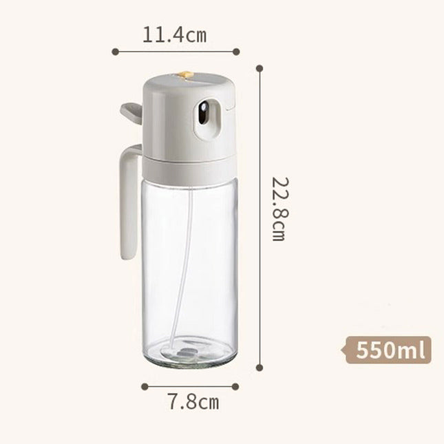 2-in-1 Oil Sprayer & Dispenser Bottle (550ml) – Cooking, Baking & BBQ Kitchen Tool