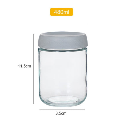 Glass Sealed Storage Jar with Lid for Cereals, Snacks & Coffee Beans