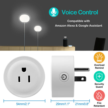 WiFi Smart Plug – App Remote, Voice Control, Timer for Alexa & Google Home
