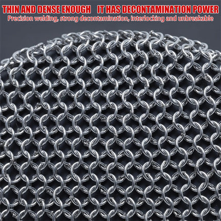 316 Stainless Steel Cast Iron Scrubber With Handle Wool Scrubber Kitchen Gadgets