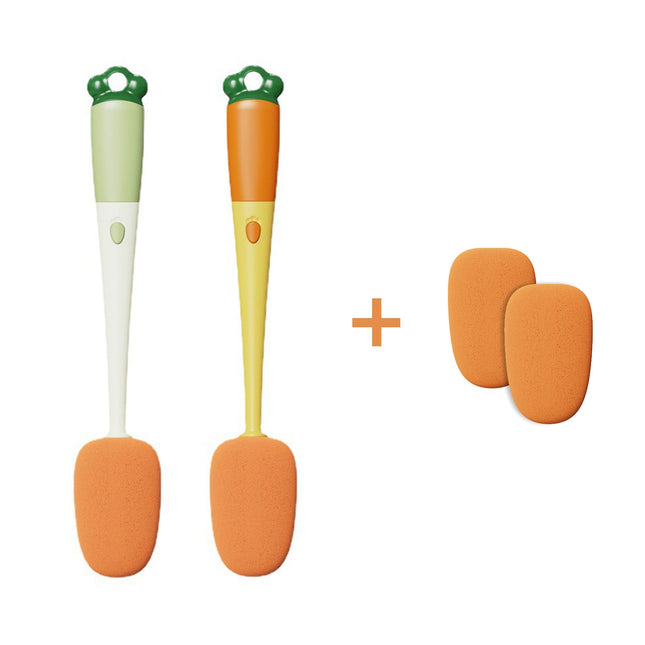 3 In 1 Multifunctional Cleaning Cup Washer Brush Long Handle Carrot Water Bottle Cleaning Brush