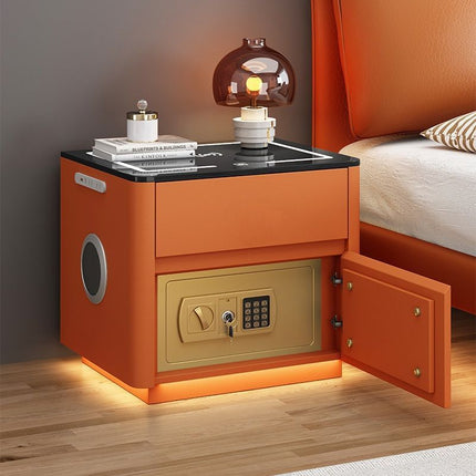 Multi-Functional Smart Bedroom Bedside Table with Integrated Wireless Charging & Safe